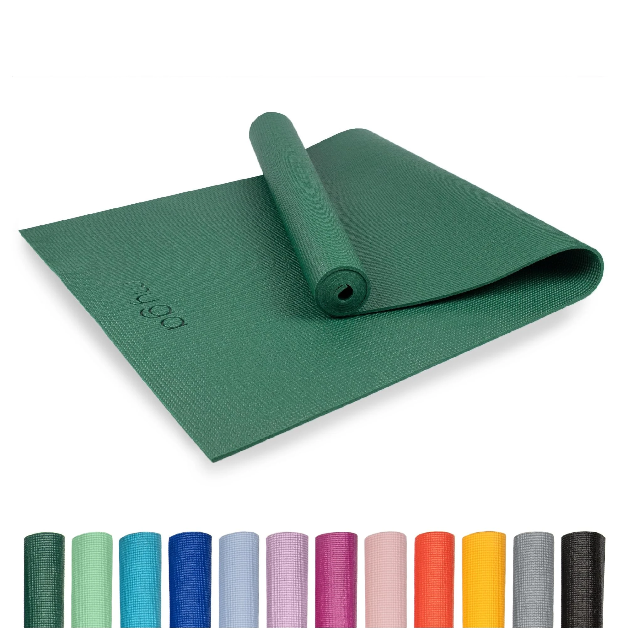 Myga RY1466 - Entry Level Yoga Mat - Exercise Fitness Mat for Pilates and Core Workout for Home, Gym, Yoga Studio, 173 x 61cm - 4mm Thickness - Green