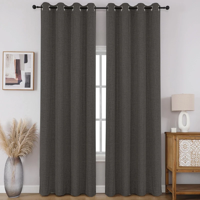 CUCRAF Total True Blackout Window Curtains,Thermal Insulated Room Darkening Drapery for Bedroom Living Room,2 Panels Set(52 x 84 inches, Grey)