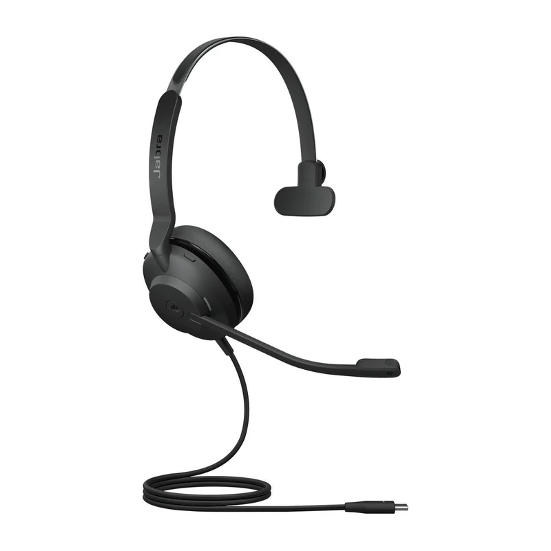 Jabra Evolve2 30 Headset – Mono Kopfhörer mit Noise Cancelling – Zertifiziert für Microsoft Teams – mit 2-Mikrofon Anruf-Technologie – USB-C Kabel – Schwarz