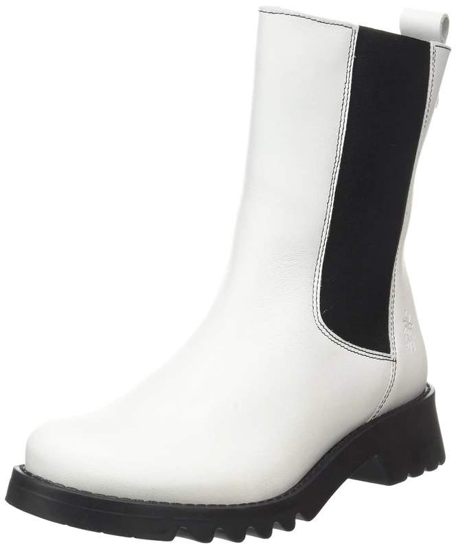 Fly London Women's REIN795FLY Chelsea Boot,OFFWHITE (BLACK),4 UK
