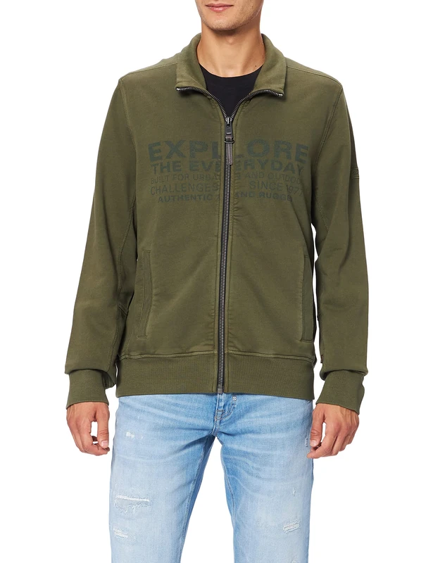 camel active Men's Cardigan, Olive Brown, S