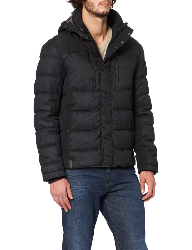 camel active Men's 420260/6r68 Jacket, Charcoal Grey, 16