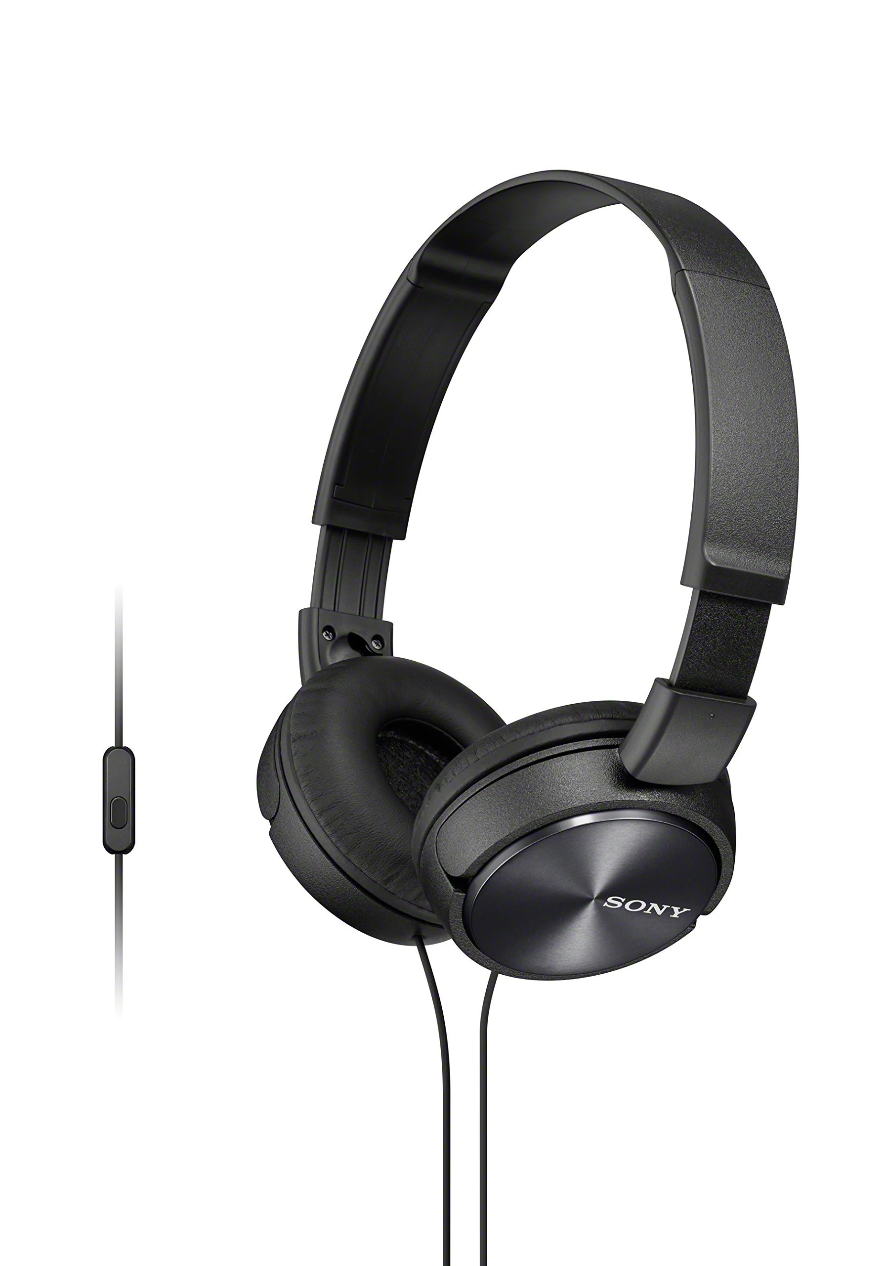 Sony ZX310AP On-Ear Headphones Compatible with Smartphones, Tablets and MP3 Devices - Metallic Black (Renewed)