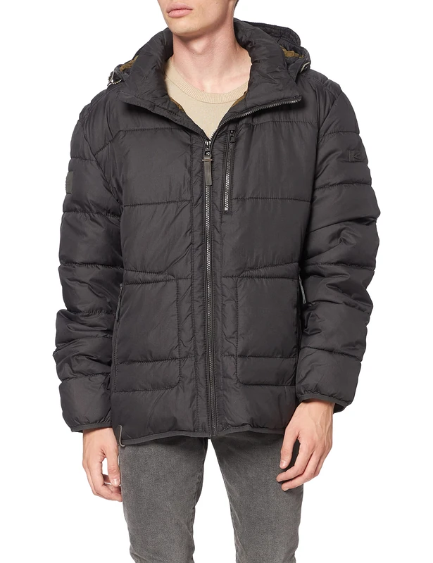 camel active Men's 430970/6e43 Jacket, Black, 28