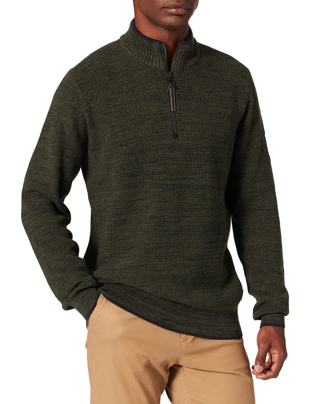 camel active Men's 409586/6k06 Sweater, Olive Brown, S