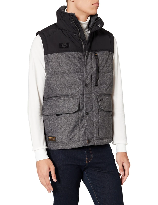 camel active Men's 460020/6u96 Down Vest, Gray, 48 - Image 1