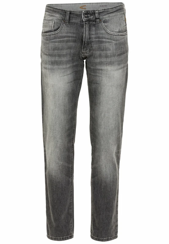 camel active Men's Slim fit Madison Pants, Gray, 33 W/36 L - Image 1