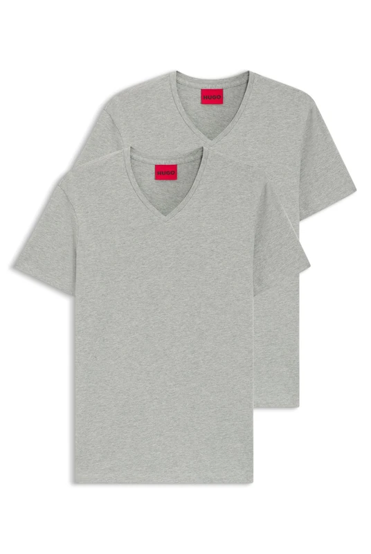 HUGO Two V-Neck T-Shirts in Stretch Jersey