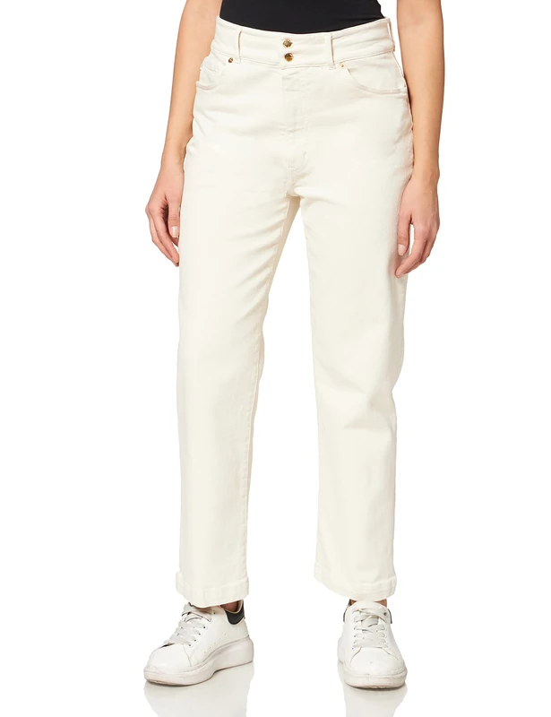 Love Moschino Women's high Waisted Five Trousers Heart Shaped Golden Stud on Rear Pocket Jeans, ZZSW6008, 29