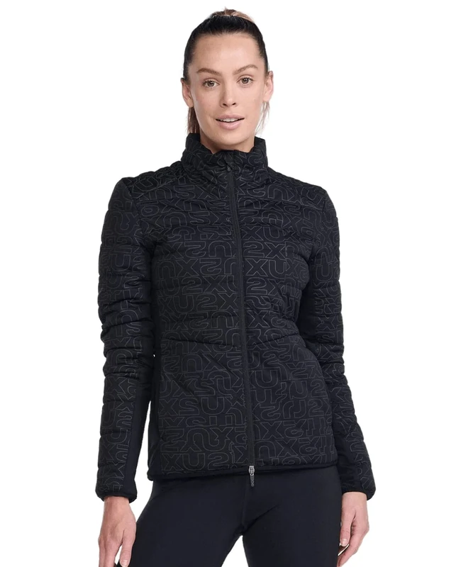 2XU Women's Ignition Insulation Jacket, Black/Abstract Monogram, S - Image 1