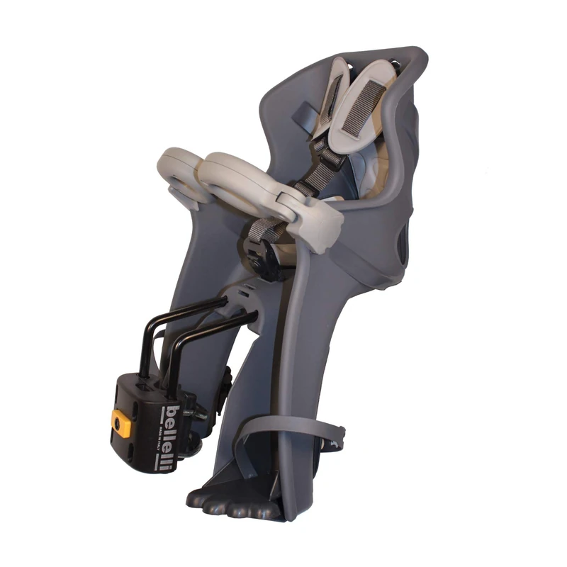 b bellelli Freccia - Front Bike Seat - B-Fix Attachment - Attaches to Frame - 9 Months to 3 Years - Max 15 kg - Dark Grey Luxury Version