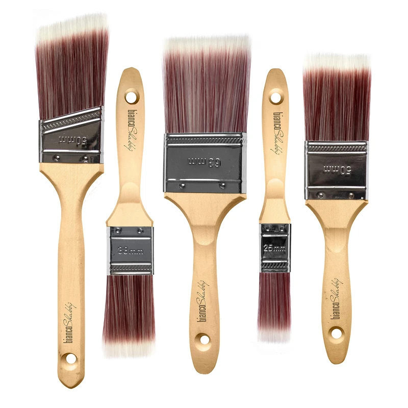 Set of professional universal brushes in extra fine polyurethane bristles, ideal for Chalk Paint, Shabby Wax and general paints