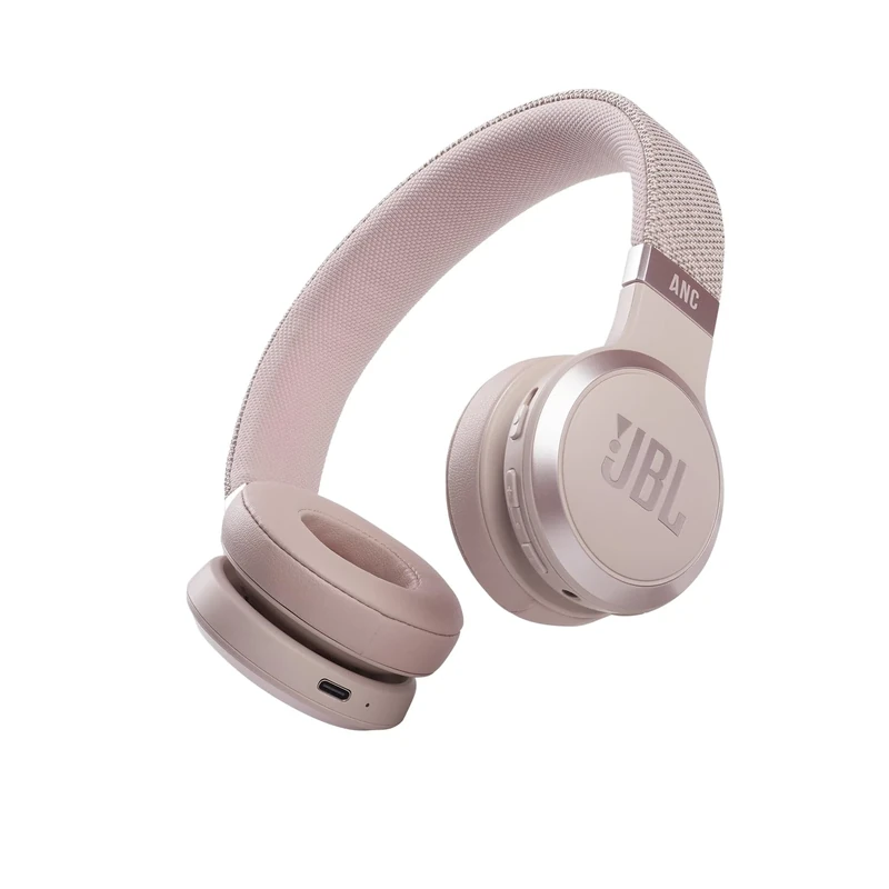 JBL Live 460 NC Wireless On-Ear Bluetooth Headphones with Active Noise-Cancelling Technology, Up to 50 Hours Battery Life, Rose Pink