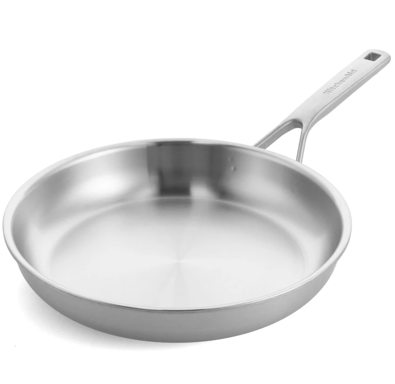 KitchenAid Multiply 3PLY Stainless Steel 28 cm Frying Pan Skillet, PFAS Free, Triply, Multiclad, Induction Suitable, Oven Safe up to 220°C, Silver