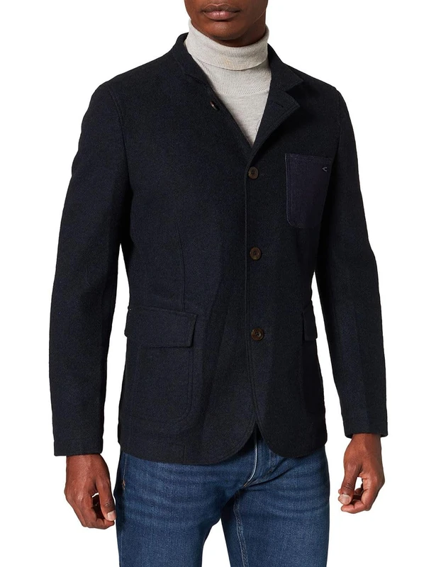 camel active Men's 443235/6+61 Blazer, Blue/red/Light, 44R