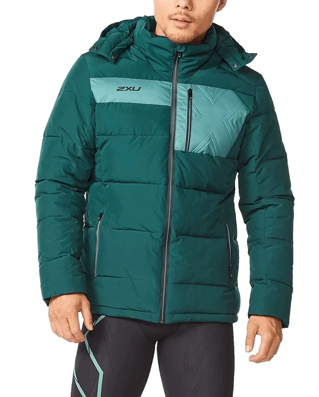 2XU Men's Utility Insulation Jacket, Pine/Silver Sage, XL