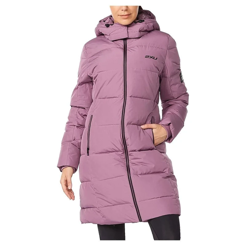 2XU Women's Utility Insulation Longline Jacket, Orchid Mist/Black, M