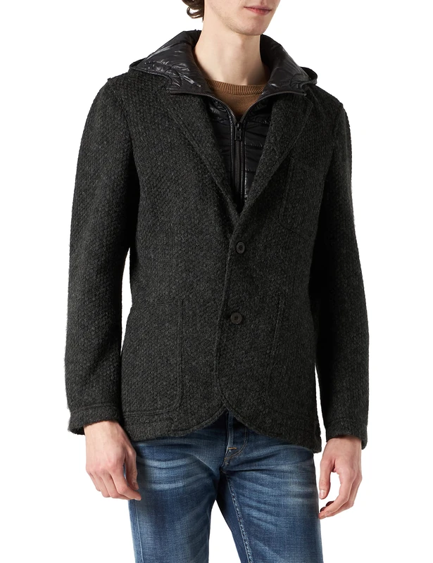 camel active Men's 444255/6+68 Blazer, Darkgray, 50R