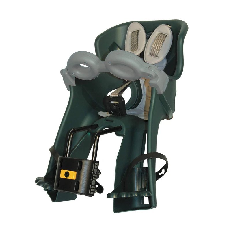 b bellelli Arrow - Front Bike Seat - B-Fix Attachment - Attaches to Frame - from 9 Months to 3 Years - Max 15 kg - Forest Colour Luxury Version