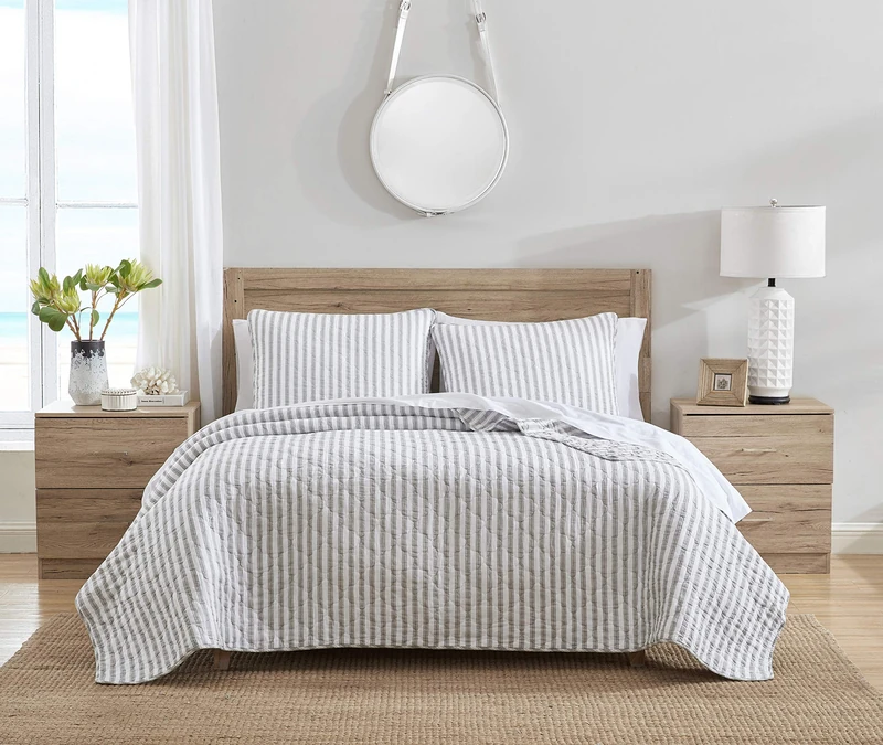 Stone Cottage | Quilt Set-100, Lightweight & Breathable Bedding, Reversible & Ideal for All Seasons, Pre-Washed for Added Softness, Cotton, Grey, Queen