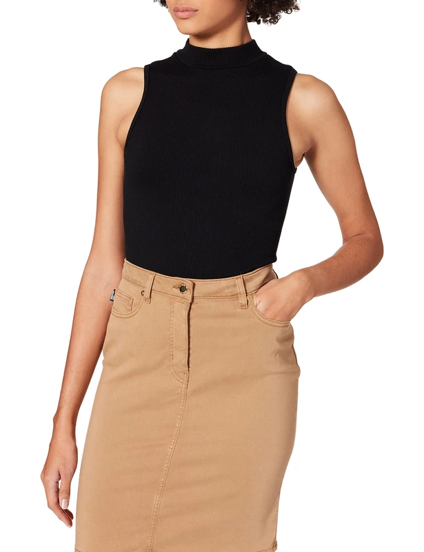 Love Moschino Women's Skirt with 5 Logo and Flowers Embroidery on Back Pocket, Rust Brown, 18