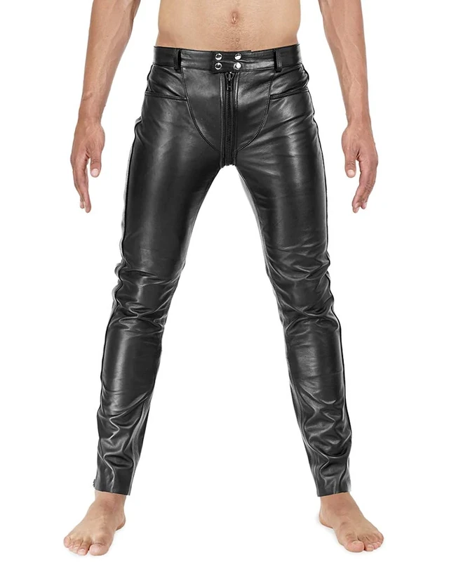 Bockle 3 Gay-Zip Leather Pants - Full Zip, Black, Size 40W/36L - Image 1