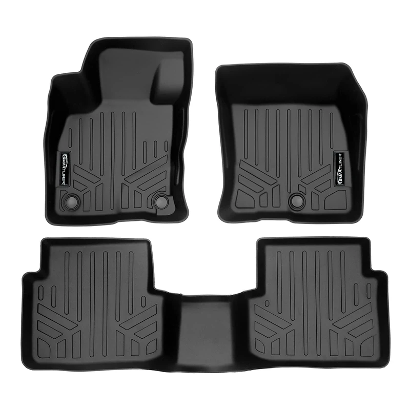 SMARTLINER Custom Fit All Weather Black 2 Row Floor Mat Liner Set for 2021 Ford Bronco Sport