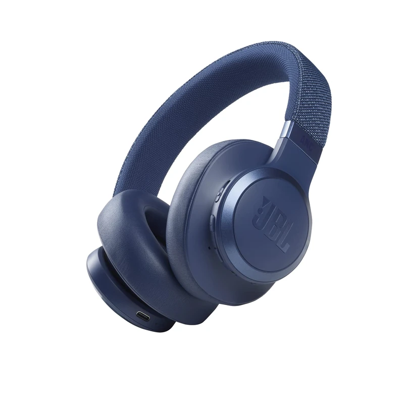 JBL Live 660 NC Wireless Over-Ear Bluetooth Headphones with Active Noise-Cancelling Technology, Up to 50 Hours Battery Life, Blue