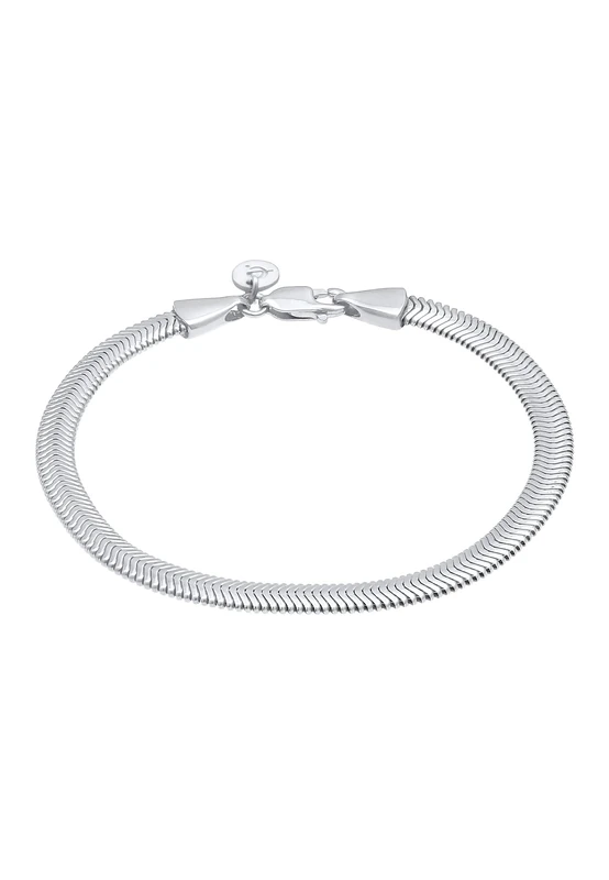 Elli Premium Bracelet Ladies Flat Elegant Snake Chain Herringbone Trend In 925 Sterling Silver