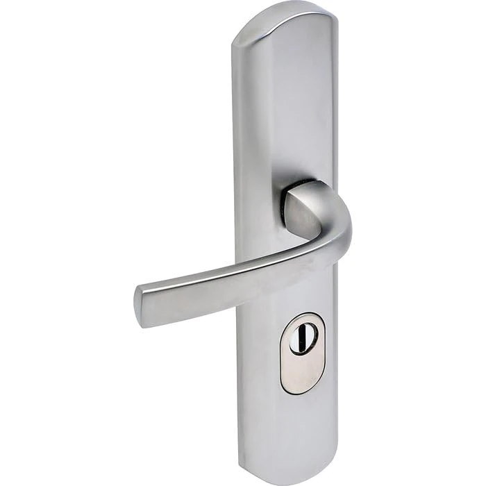 Vachette MUZE Armoured Door Handle on Plate for Entrance Door Key Version 195 mm Hole Spacing Durable Zamak Material Velvet Chrome Finish