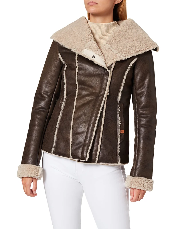 camel active Women's 3300206802 Jacket, Chocolate, 22