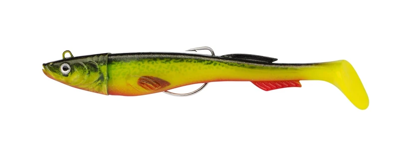 Berkley PowerBait Power Sardine PDQ Box; Weedless Soft Plastic Lure for Saltwater Fish; Scented Swimbait for Seabass; Boat & Shore Fishing with Flashing Action & Spare Bodies, 12cm, Gold Motoroil