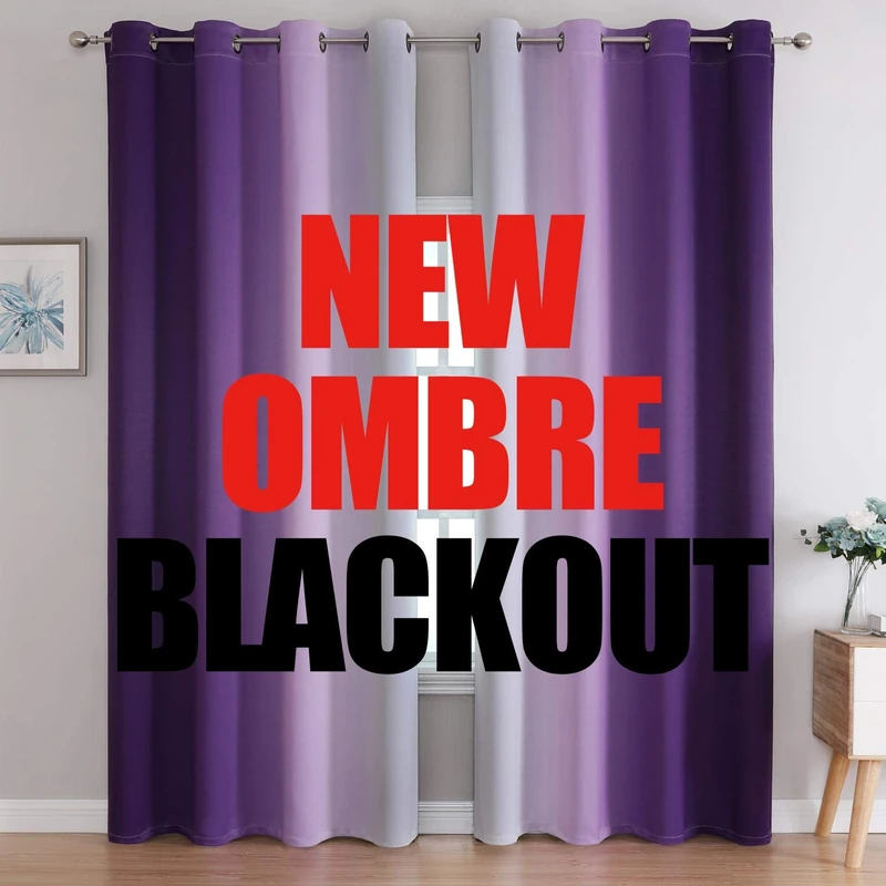 G2000 Blackout Curtains & Drapes for Bedroom Living Room 95 Inches Long Purple and Greyish White Room Darkening Window Treatments Ombre Thermal Insulated Light Blocking Grommet Backdrop 2 Panels Set
