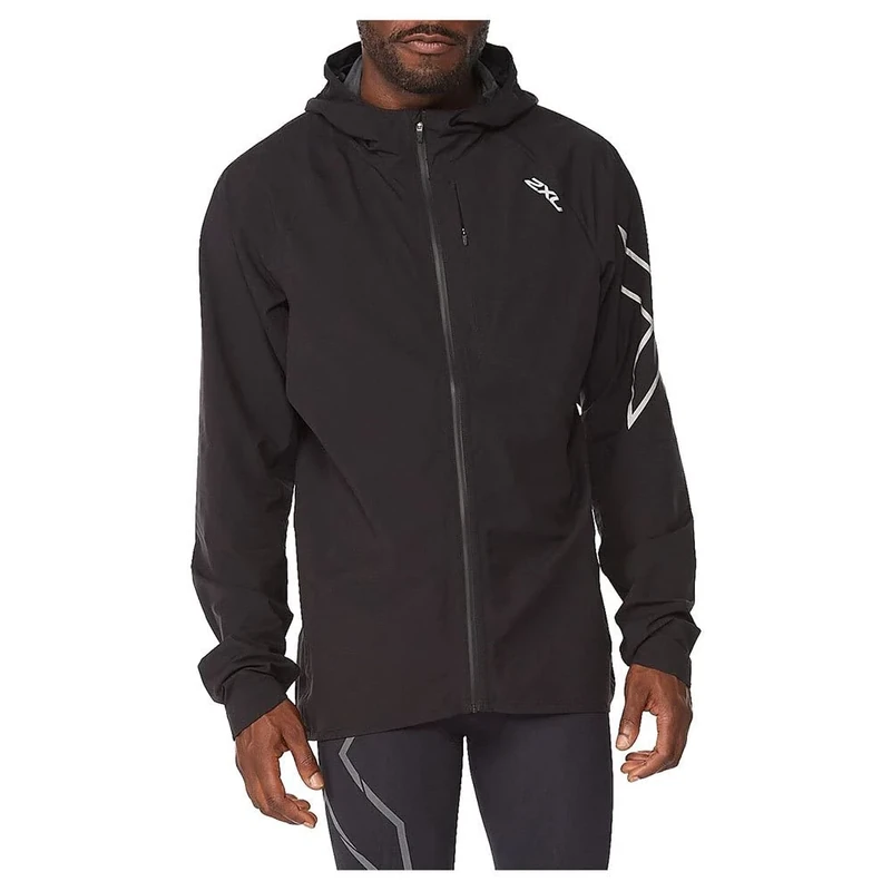 2XU Men's Light Speed Wp Jacket Black/Silver Reflective, Large