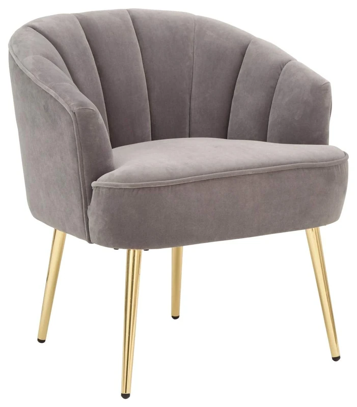 GFW Pettine Velvet Chair, Pink/Gold