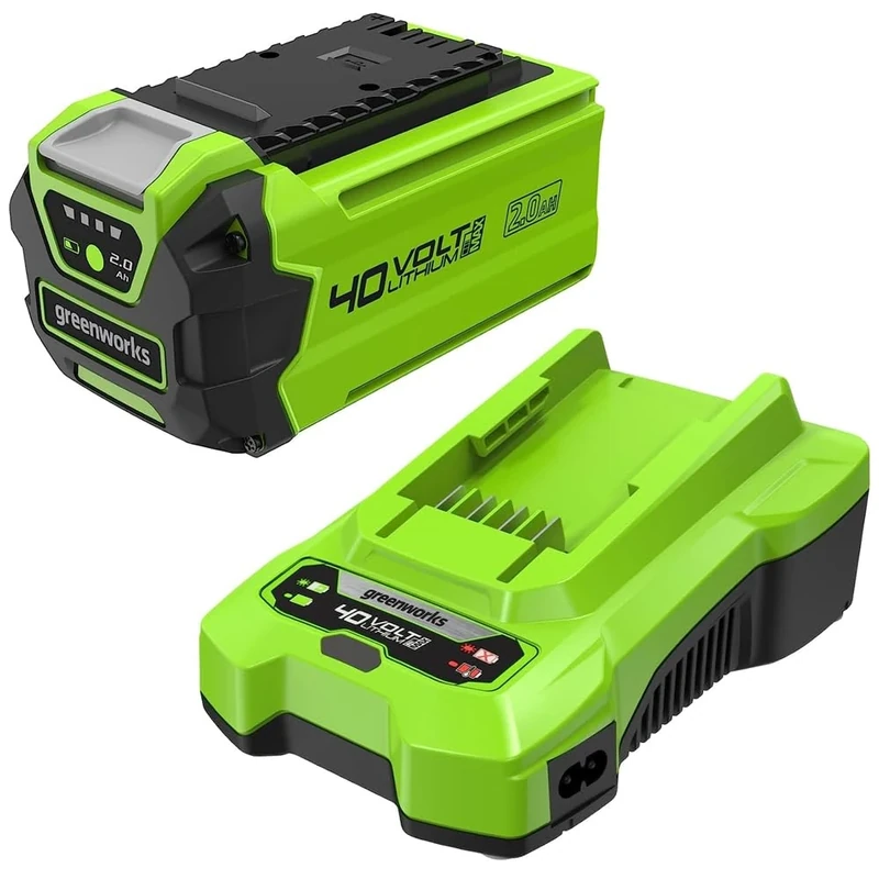 Greenworks 40V Battery & Universal Charger Kit - 2Ah Lithium-Ion Battery + 2A Charger. Compatible with All 40V Tools