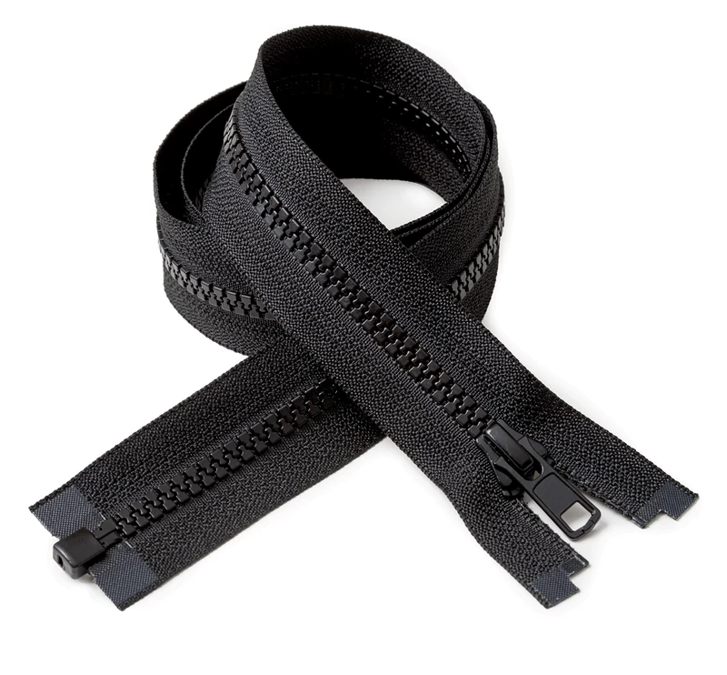 IPEA Zipper Size #5 – Length 45 cm – 2 Pieces – Two Divisible Hinges for Dazzling Furniture Sewing Jackets – Zip – Width 30 mm – Black