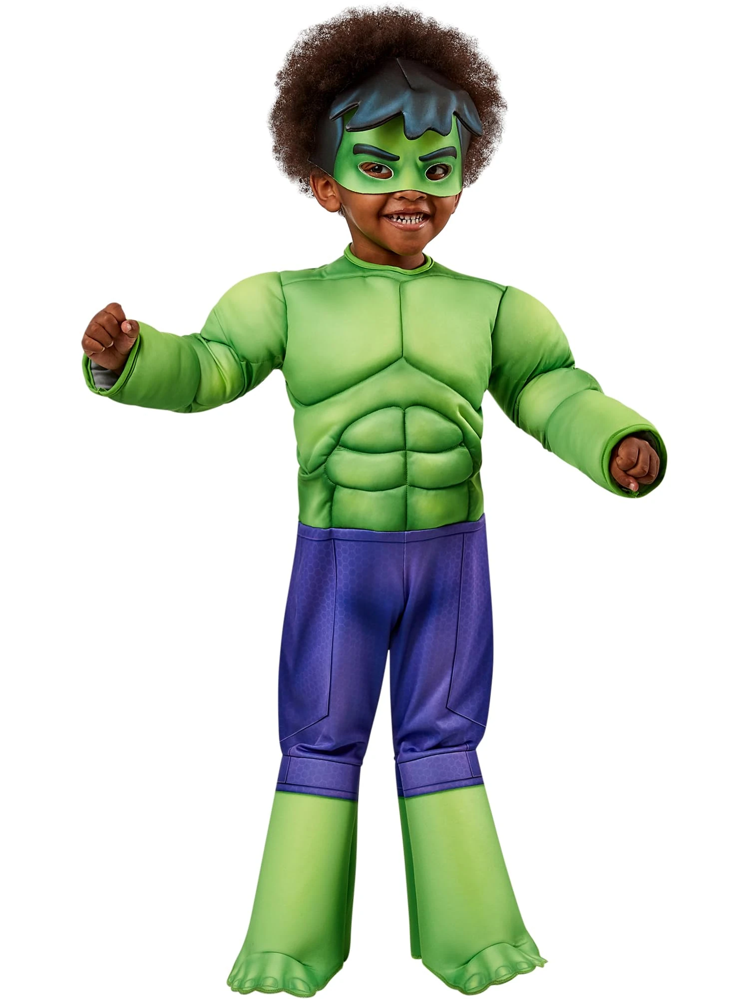 Rubies Official Marvel Spidey and His Amazing Friends Hulk Deluxe Toddler Costume, Kids Superhero Fancy Dress, Age 3-4 Years (702737) Halloween
