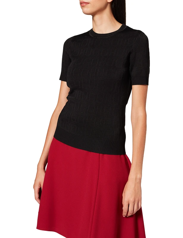 HUGO Women's Samadi Sweater, Black 1, XL