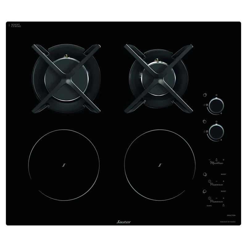 Sauter Induction Hob SPI9602BM - 60 cm Mixed Induction/Gas - Black