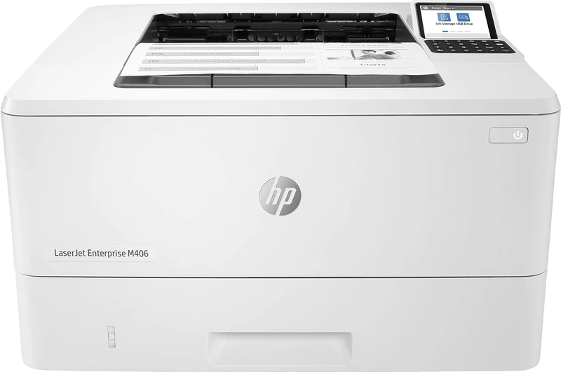 HP LaserJet Enterprise M406dn Colour Laser Printer (Printer, LAN, Duplex, 350-Sheet Paper Tray) White
