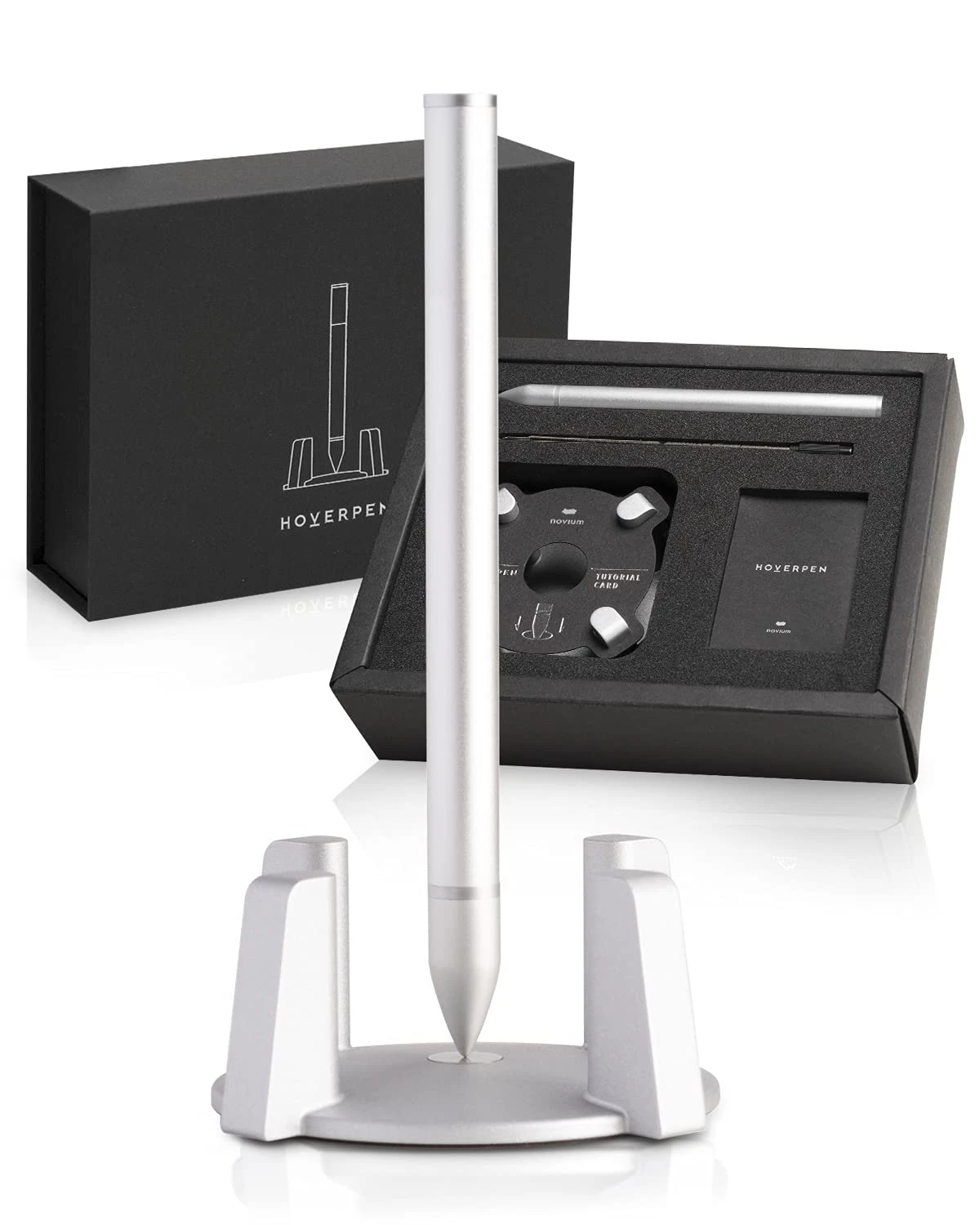 novium Hoverpen - Luxury Pen for Men & Women, Vertically Standing Executive Ballpoint Pen with Top Grade Free-Flowing Ink & Refill, Unique Gifts for Men, Desk Pen, office Decorations