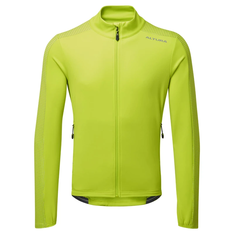 Altura Mens Nightvision Long Sleeve Thermal Reflective Cycling Jersey - Lime - Medium