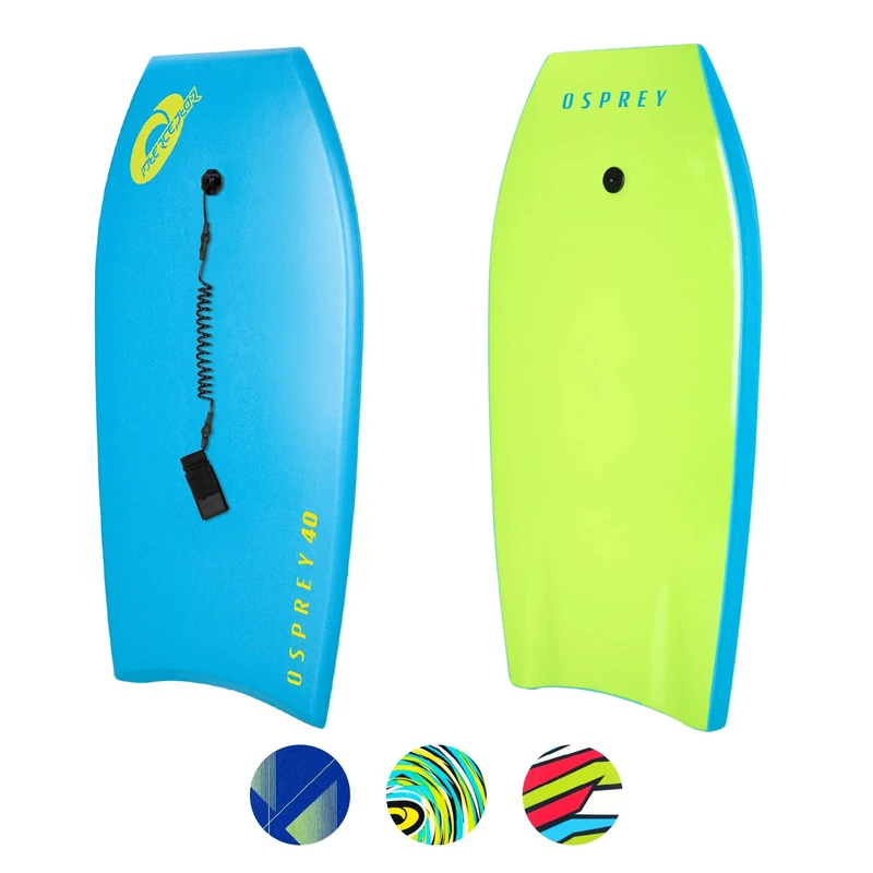 Osprey 40” Bodyboard for Teens and Adults, Lightweight Deck Boogie Board with Leash, Durable Core for Surfing & Bodysurfing, Dark Blue