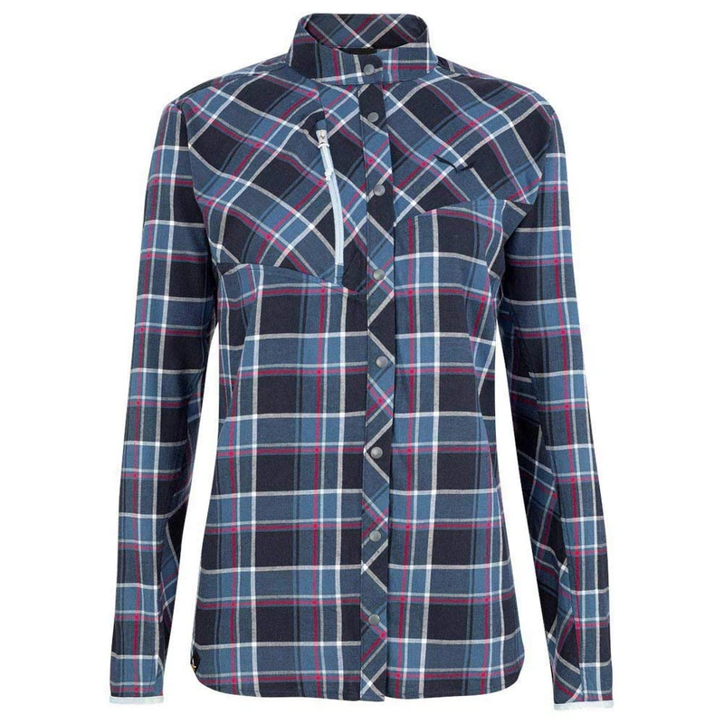 SALEWA Fanes Flannel 4 Pl W L/S MRT. Women's Long-Sleeved Shirt, Womens, 00-0000027440, M Prem.nv/D.Denim/Wh, 14 - Image 1