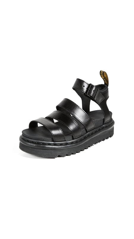 Dr. Martens Womens 3 Strap Sandal Boots, Black, 6.5 UK
