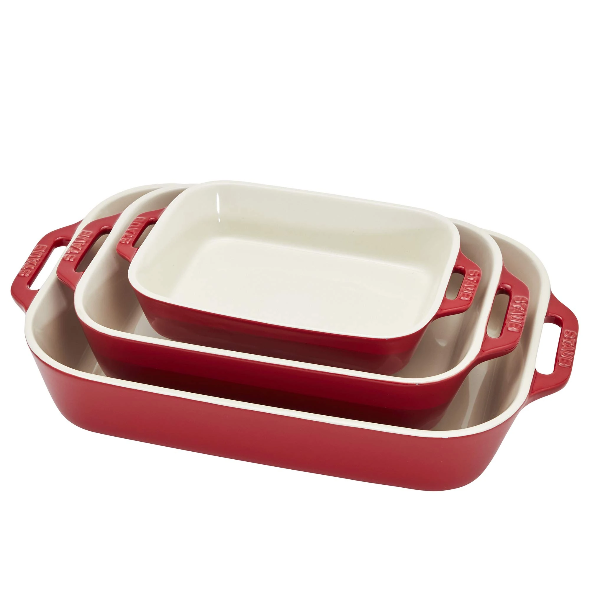STAUB 40508-171-0 Ceramic Baking Dish Set, Cherry