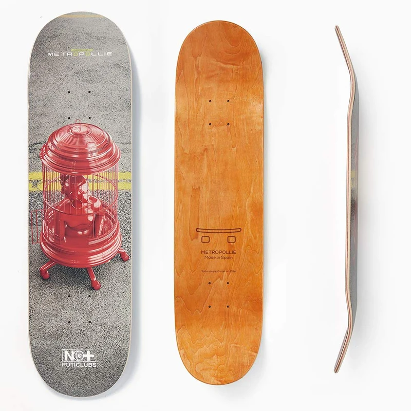 Metropollie Skate Board 8.375 Cage, Skate for Boys Girls Teens Adults Beginners, 7 Layer Board 100% Canadian Maple Hard Rock