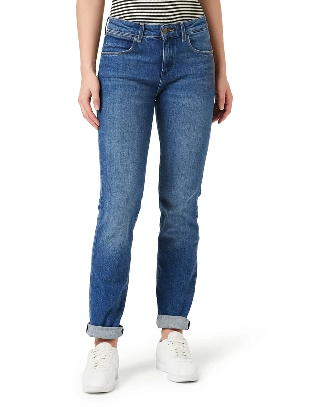 Wrangler Women's Straight Jeans, Airblue, 34W / 32L