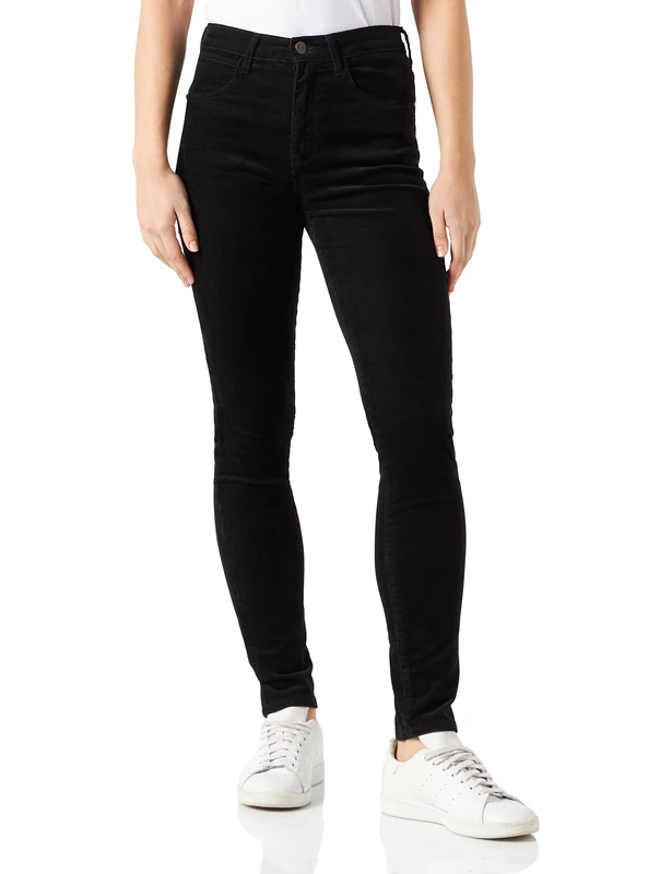 Wrangler Women's High Rise Skinny Jeans, Black (Black 100), 26W / 32L